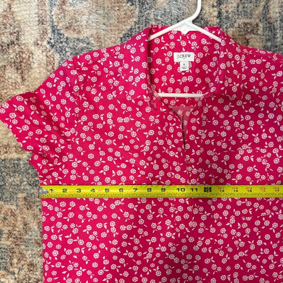 J. Crew Women's Pink Floral S/S Printed Poplin Popover Shirt Top Blouse S 2025 - Picture 6 of 9
